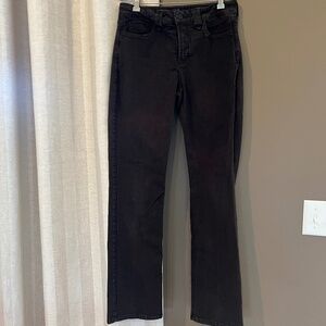 NYDJ Women's Straight Leg Chocolate Brown Jean, Lift Tuck Technology, Size 10